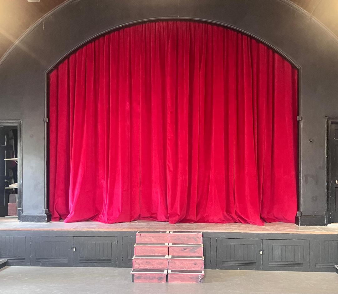 Commercial Red Velvet Stage Curtains fitted in London